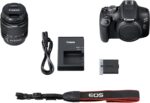 Canon EOS 2000D DSLR-Kamera – 24,1 MP APS-C-Sensor, Full HD, WLAN – mit EF-S 18-55 mm f/3,5-5,6 DC III Objektiv (schwarz) – Bild 3