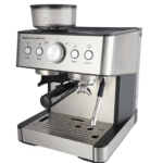 Espressomaschine mit integriertem Mahlwerk – Schnelle und einfache Kaffeemaschine für zu Hause, Edelstahl