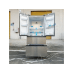 Réfrigérateur américain à double porte et congélateur supérieur – Réfrigérateur French Door sans givre de 628 L avec distributeur d'eau et ions d'argent antibactériens – Image 4