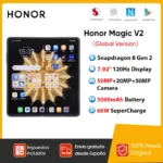 Smartphone pliable Honor Magic V2 5G – Snapdragon 8 Gen 2, écran OLED LTPO 120 Hz, triple caméra 50 Mpx